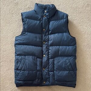 Men’s Lands' End Blue Quilted Puffer Vest size Medium Shale Blue